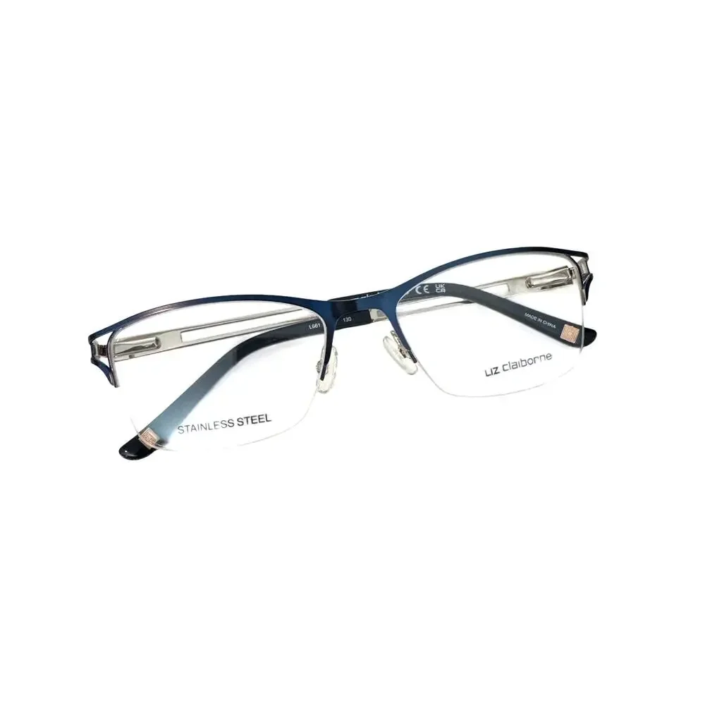 NEW Liz Claiborne L 661 Blue and Gold Eye Glasses